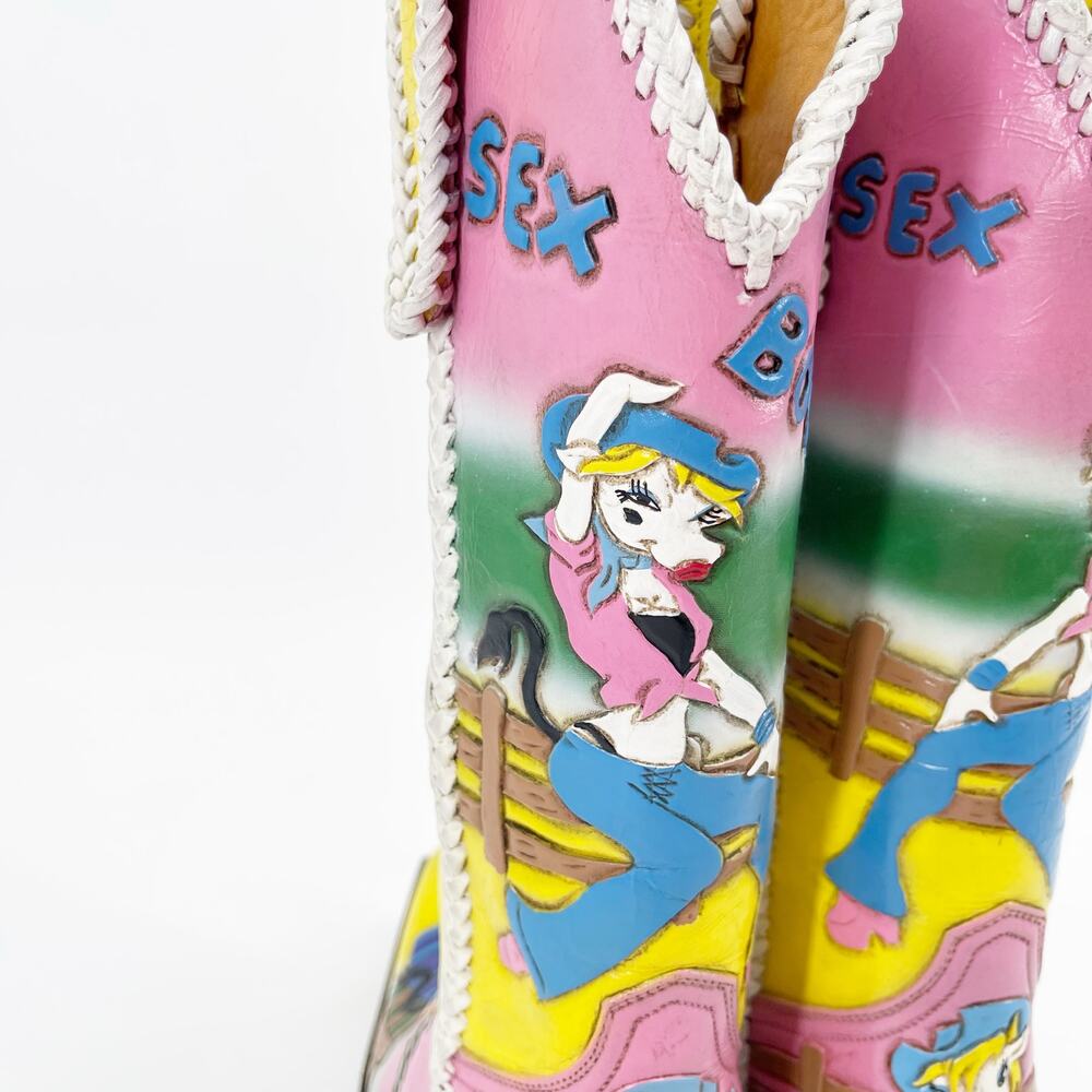 RARE Old Gringo Pink Calamity Cartoon Star Cow Cowgirl Rodeo Boots Women’s 6.5 - Picture 11 of 13